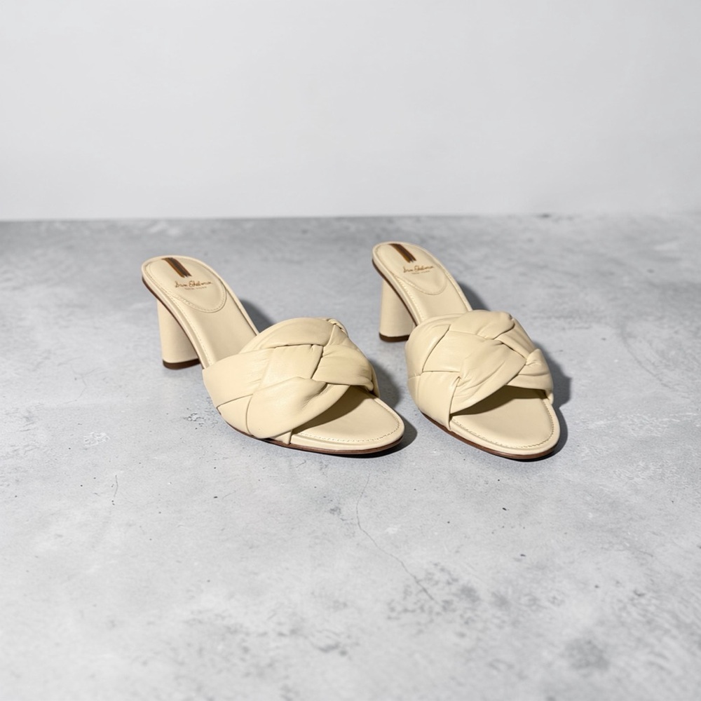 Sam Edelman Cream Braided Block Heel Sandals